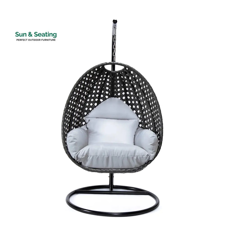 Doriano Single Seater Hanging Swing With Stand For Balcony Garden (Drak Grey) Swings