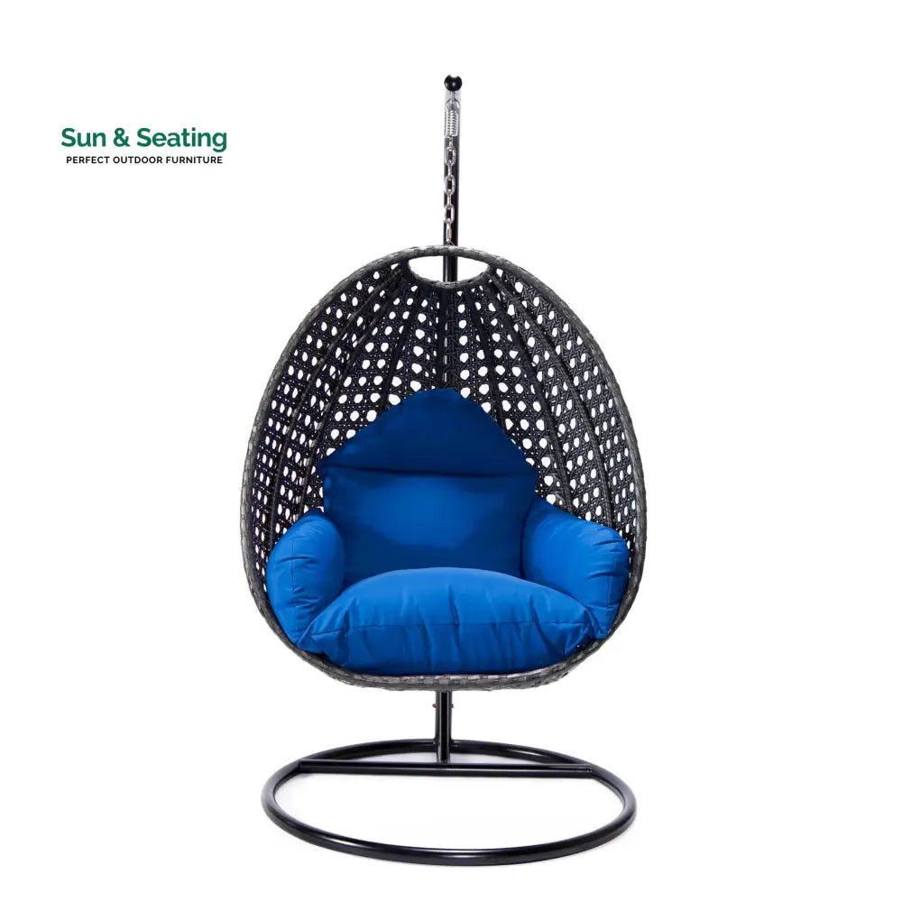 Doriano Single Seater Hanging Swing With Stand For Balcony Garden (Drak Grey) Swings