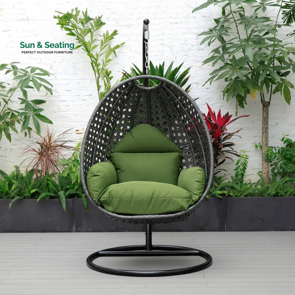 Doriano Single Seater Hanging Swing With Stand For Balcony Garden (Drak Grey) Swings