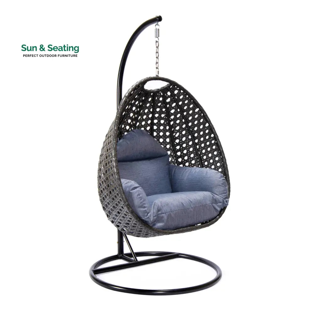 Doriano Single Seater Hanging Swing With Stand For Balcony Garden (Drak Grey) Swings