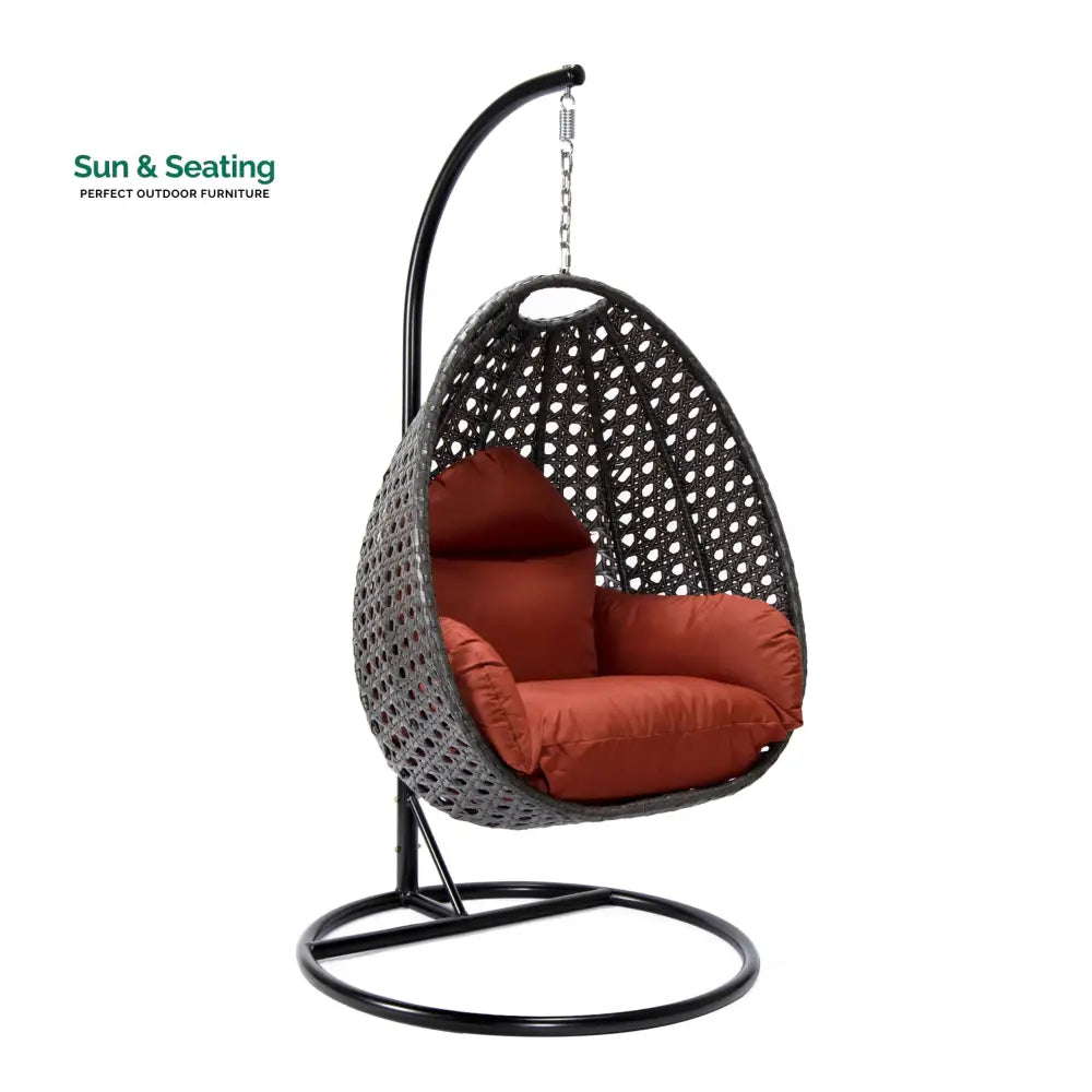 Doriano Single Seater Hanging Swing With Stand For Balcony Garden (Drak Grey) Swings