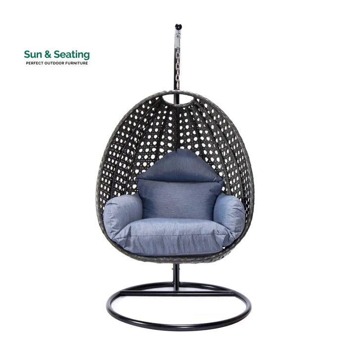Doriano Single Seater Hanging Swing With Stand For Balcony Garden (Drak Grey) Swings