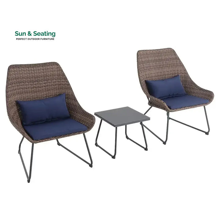 Dorothea Outdoor Rattan Wicker 3-Piece Patio Set Patio Set