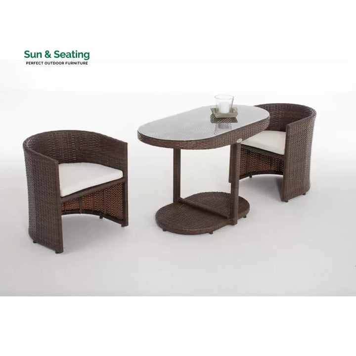 Dotcal Outdoor Patio Seating Set 2 Chairs and 1 Table Set (Brown) Coffee Table Sets