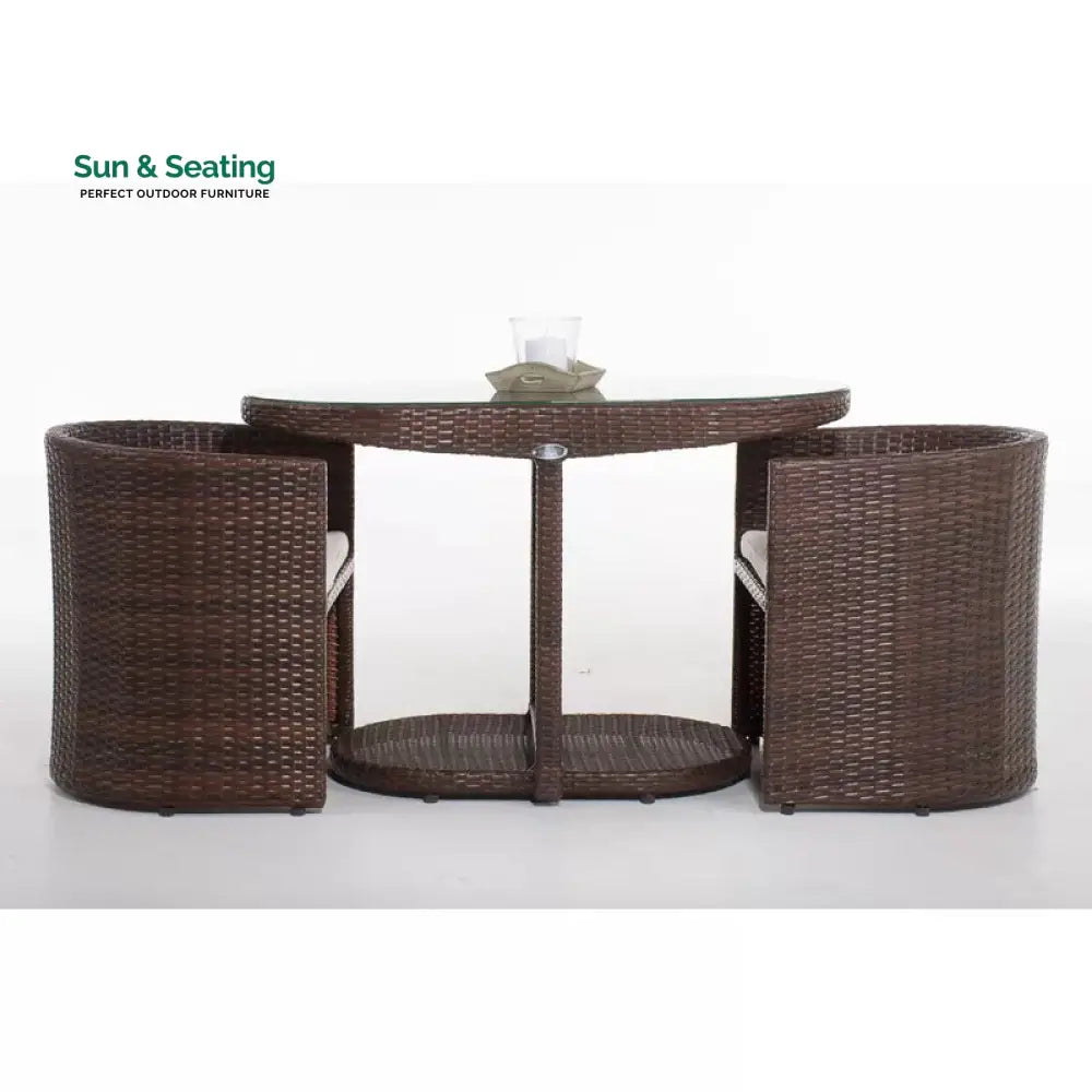 Dotcal Outdoor Patio Seating Set 2 Chairs and 1 Table Set (Brown) Coffee Table Sets