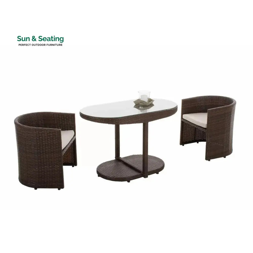Dotcal Outdoor Patio Seating Set 2 Chairs and 1 Table Set (Brown) Coffee Table Sets
