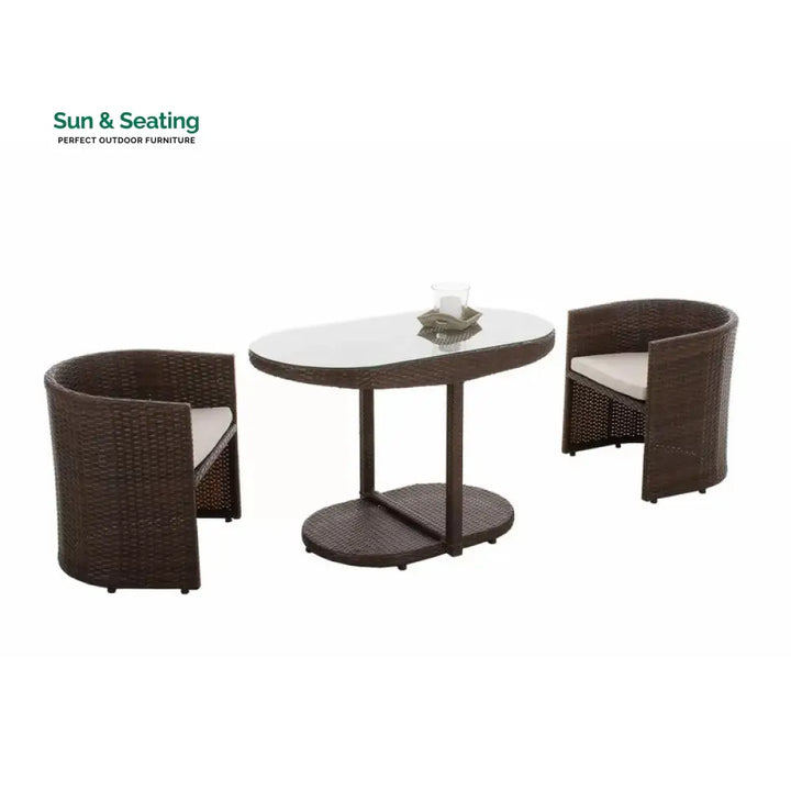 Dotcal Outdoor Patio Seating Set 2 Chairs and 1 Table Set (Brown) Coffee Table Sets