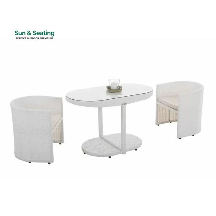 Dotcal Outdoor Patio Seating Set 2 Chairs and 1 Table Set (Brown) White Coffee Table Sets