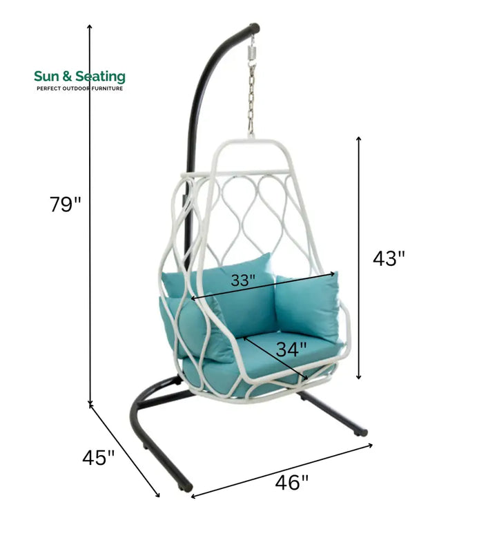 Drago Single Seater Hanging Swing With Stand For Balcony Garden Swing Swings
