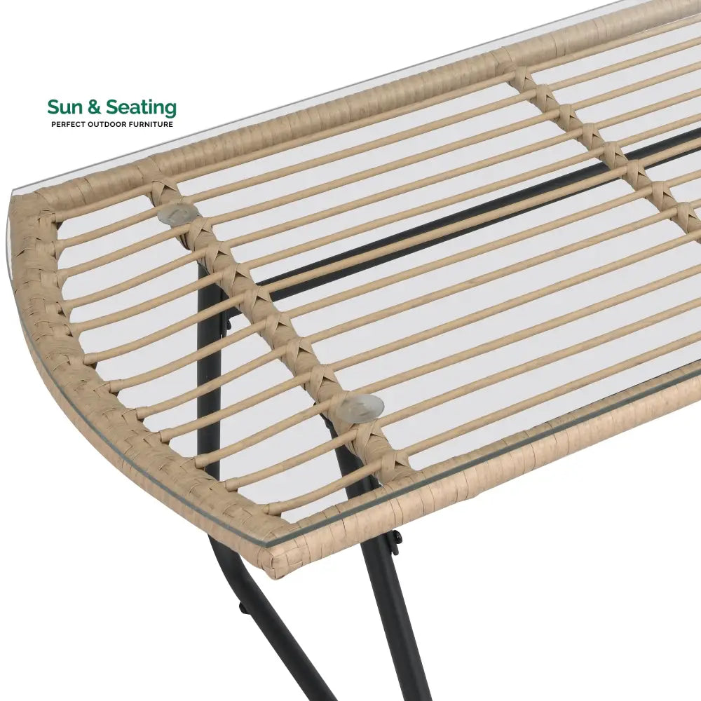 Drinus Outdoor Garden Balcony Sofa Set 2 Seater 2 Single seater and 1 Center Table Set (Black + Tan) Sofa Sets