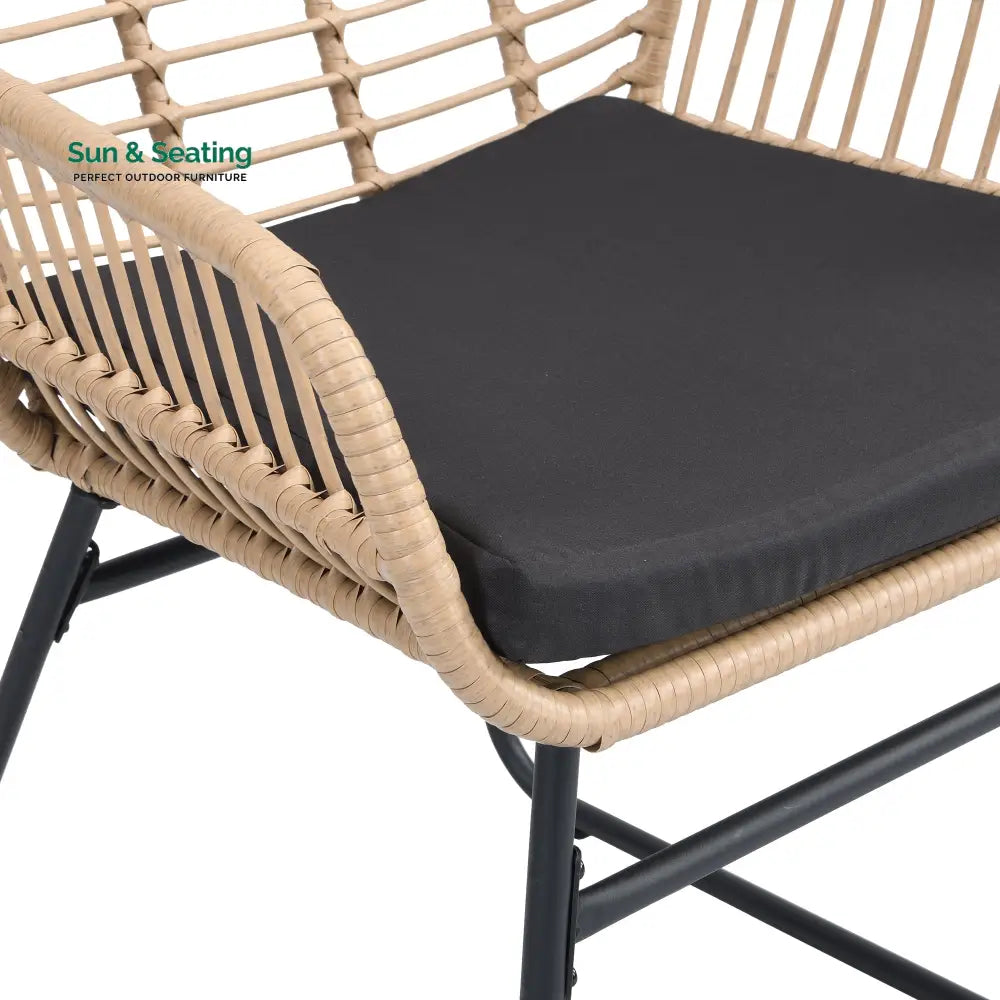 Drinus Outdoor Garden Balcony Sofa Set 2 Seater 2 Single seater and 1 Center Table Set (Black + Tan) Sofa Sets