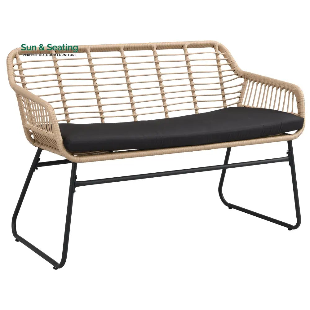 Drinus Outdoor Garden Balcony Sofa Set 2 Seater 2 Single seater and 1 Center Table Set (Black + Tan) Sofa Sets