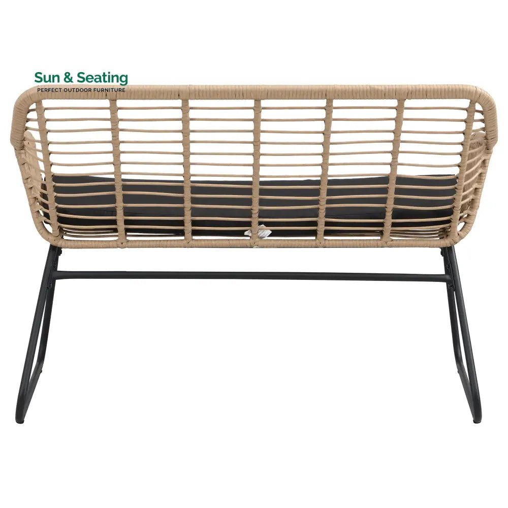 Drinus Outdoor Garden Balcony Sofa Set 2 Seater 2 Single seater and 1 Center Table Set (Black + Tan) Sofa Sets