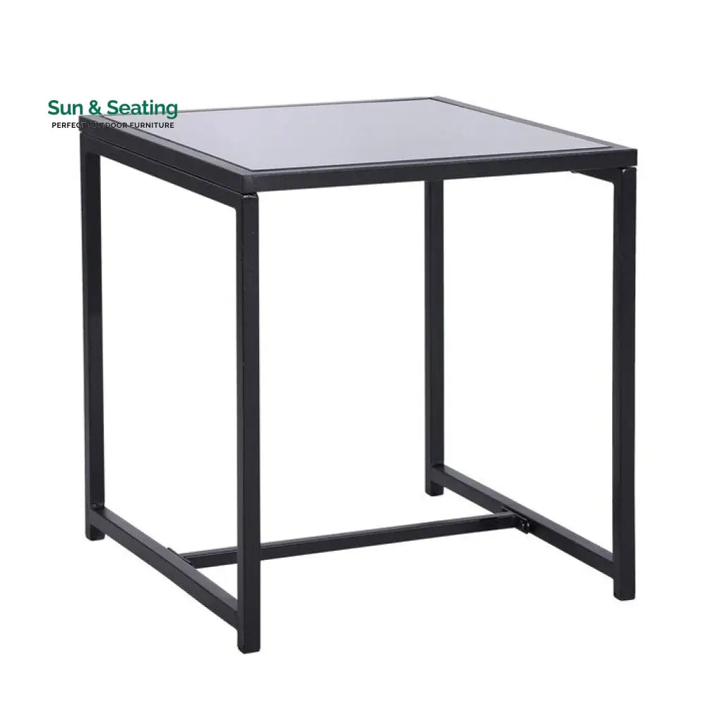 Drish Outdoor Patio Seating Set 2 Chairs and 1 Table Set (Black) Coffee Table Sets