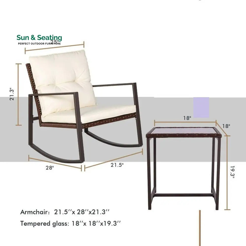 Duchess Outdoor Patio Seating Set 2 Chairs and 1 Table Set (Black) Coffee Table Sets