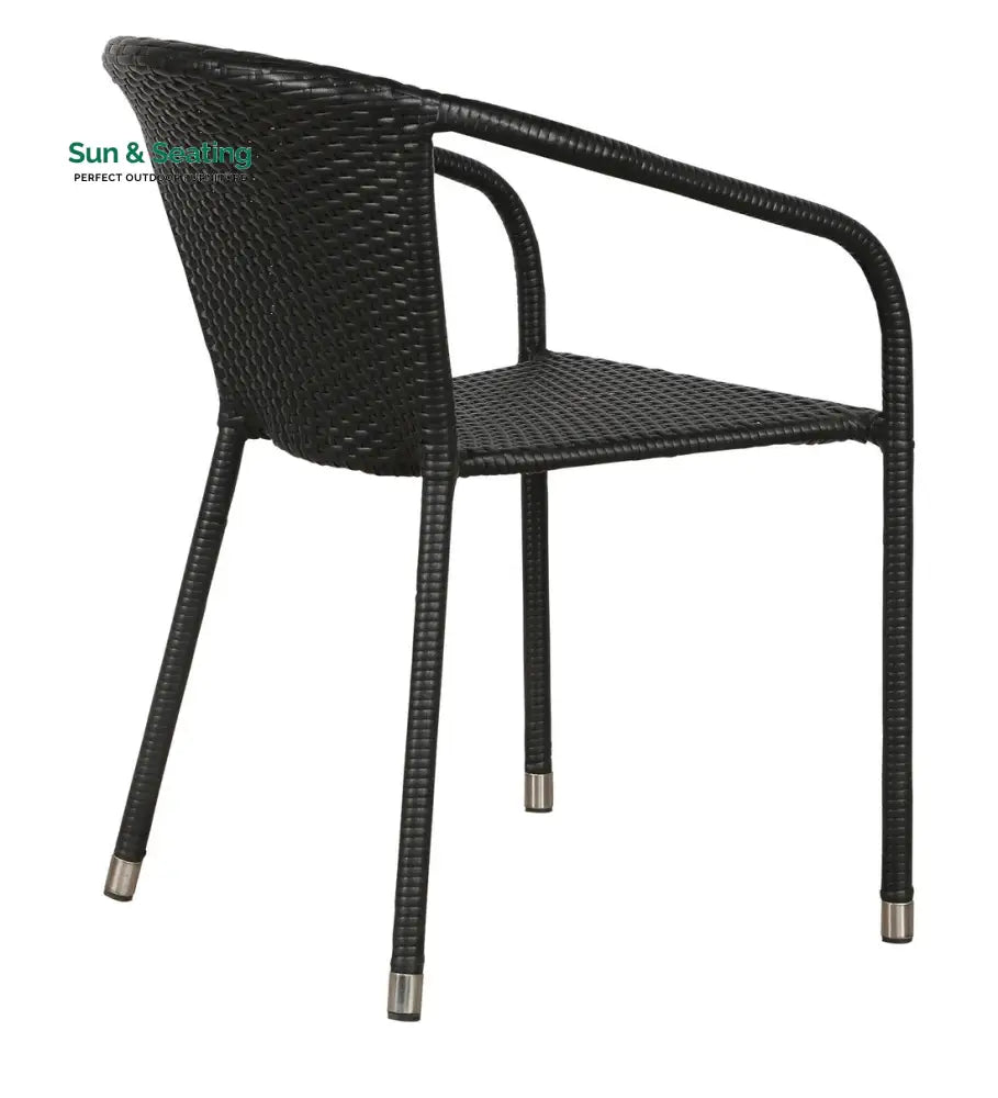 Duke Outdoor Patio Seating Set 4 Chairs and 1 Table Set (Black) Coffee Table Sets