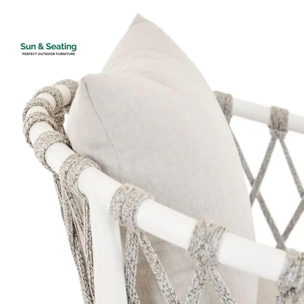 Dupont Outdoor Patio Bar Chair 2 Chairs For Balcony (White) Braided &amp; Rope Bar Sets