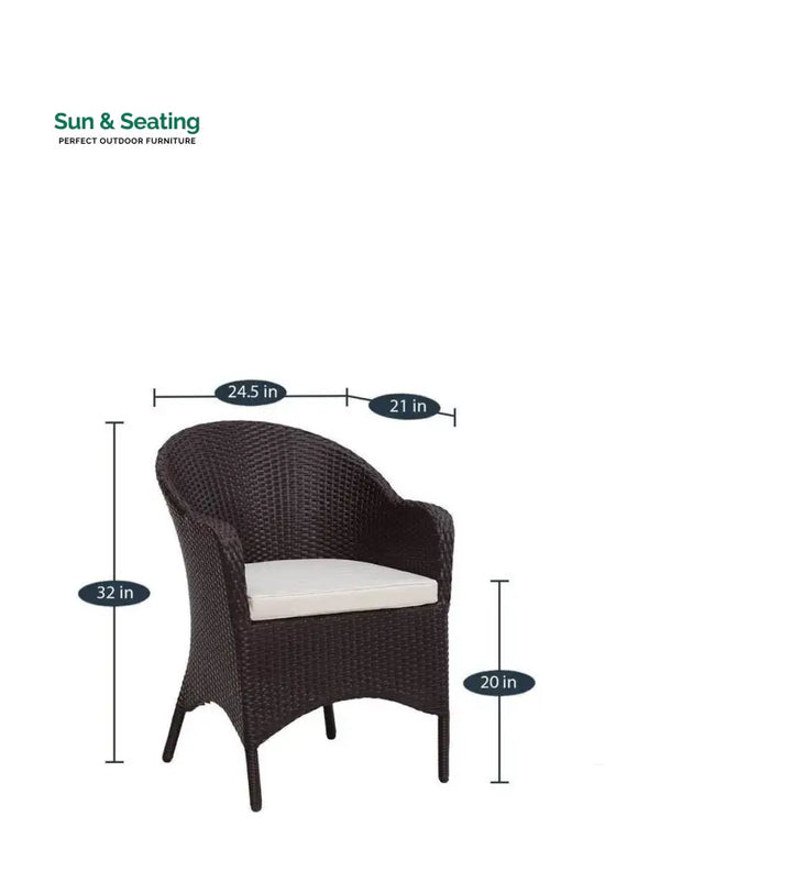 Dushtu Outdoor Patio Seating Set 4 Chairs and 1 Table Set (Dark Brown) Coffee Table Sets
