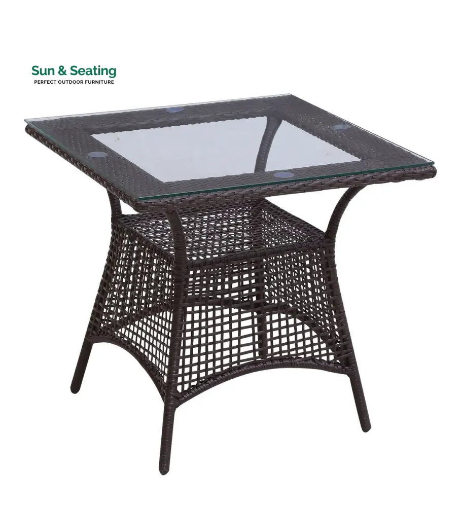 Dushtu Outdoor Patio Seating Set 4 Chairs and 1 Table Set (Dark Brown) Coffee Table Sets