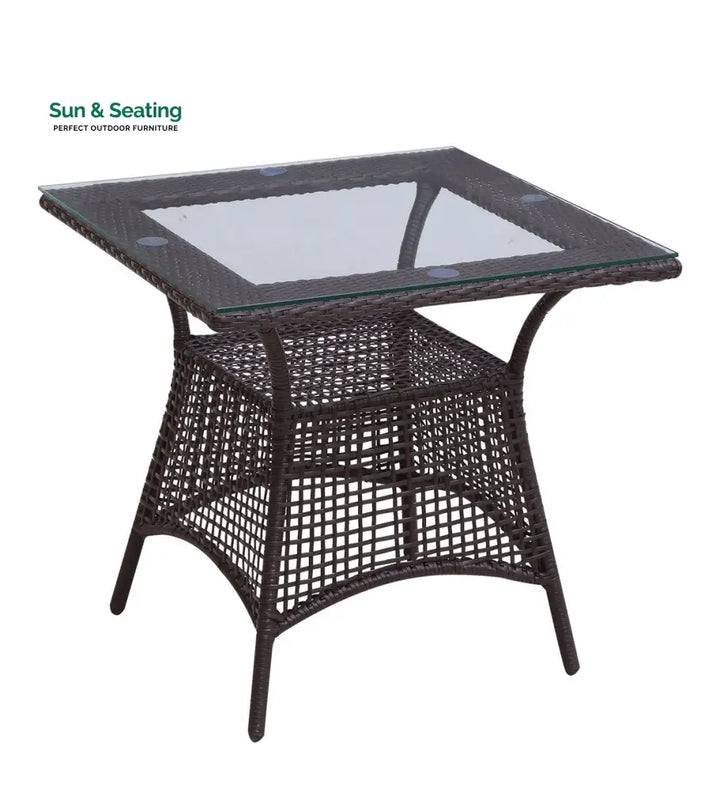 Dushtu Outdoor Patio Seating Set 4 Chairs and 1 Table Set (Dark Brown) Coffee Table Sets