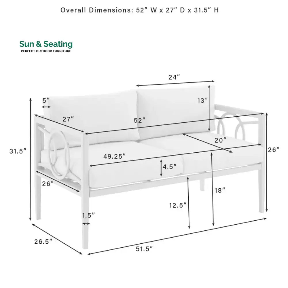 Duval Outdoor Sofa Set 2 Seater 2 Single seater and 1 Center Table (White) Sofa Sets
