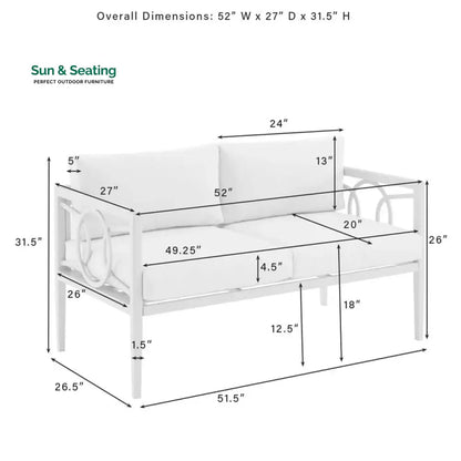 Duval Outdoor Sofa Set 2 Seater 2 Single seater and 1 Center Table (White) Sofa Sets