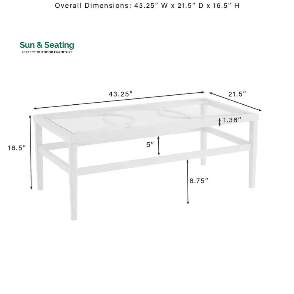 Duval Outdoor Sofa Set 2 Seater 2 Single seater and 1 Center Table (White) Sofa Sets
