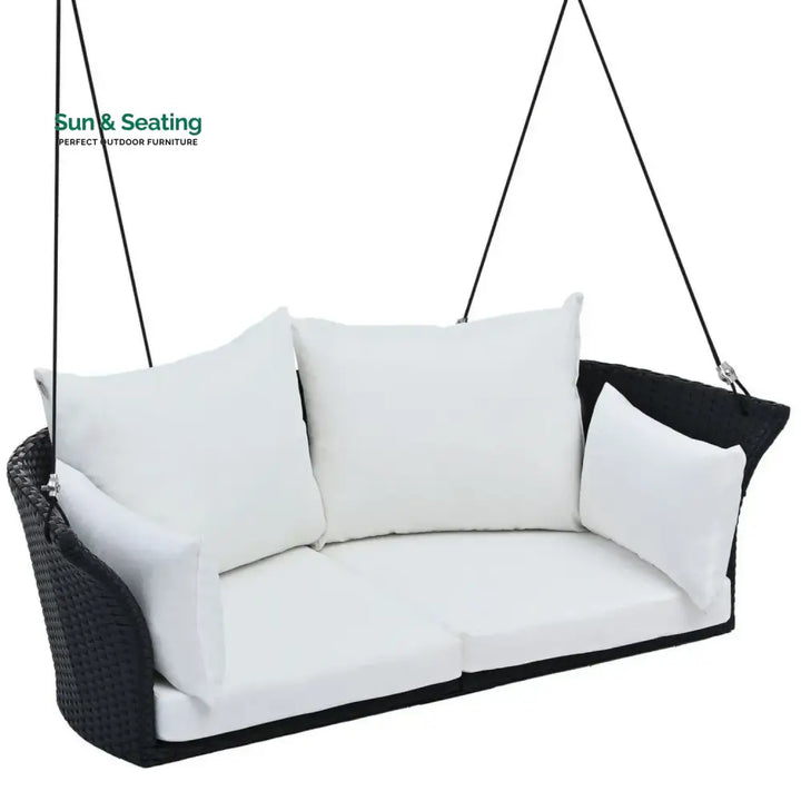 Ebube Outdoor Rattan Wicker Hanging Swing Chair with Cushion Swing