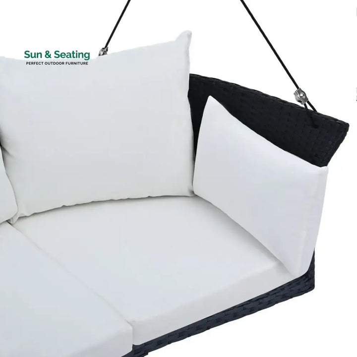 Ebube Outdoor Rattan Wicker Hanging Swing Chair with Cushion Swing