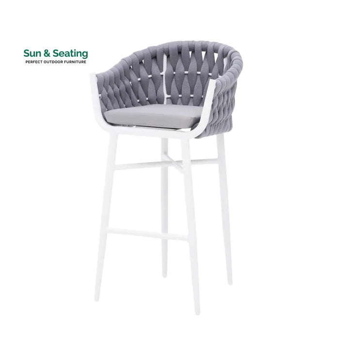 Ece Outdoor Patio Bar Chair 2 Chairs For Balcony Braided &amp; Rope Bar Sets