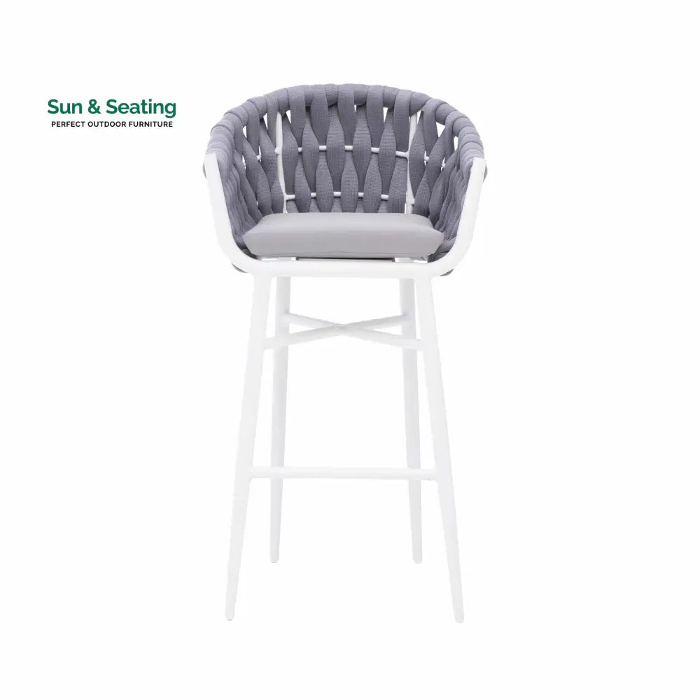 Ece Outdoor Patio Bar Chair 2 Chairs For Balcony Braided &amp; Rope Bar Sets