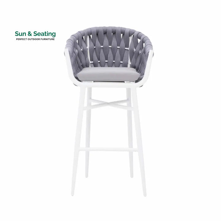 Ece Outdoor Patio Bar Chair 2 Chairs For Balcony Braided &amp; Rope Bar Sets