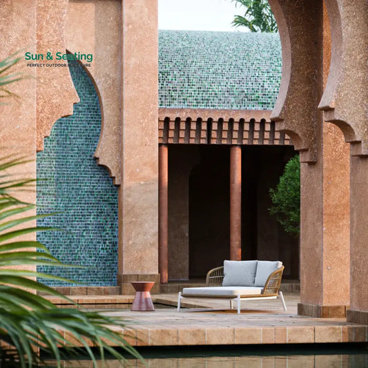 Ecer Outdoor Poolside Sunbed With Cushion Daybed Braided & Rope Sunbed