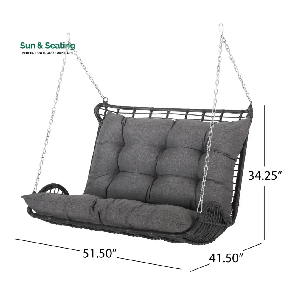 Edris Double Seater Hanging Swing Without Stand For Balcony Garden Swing Swings