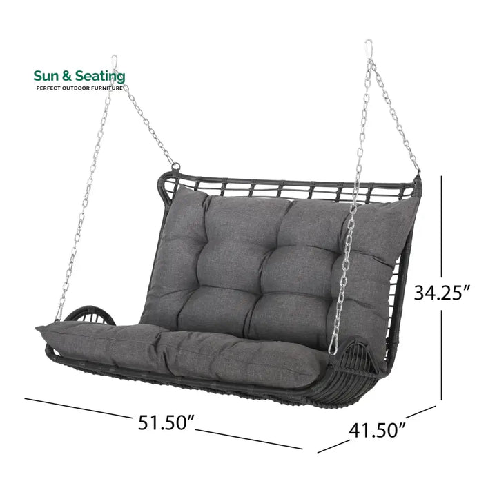 Edris Double Seater Hanging Swing Without Stand For Balcony Garden Swing Swings
