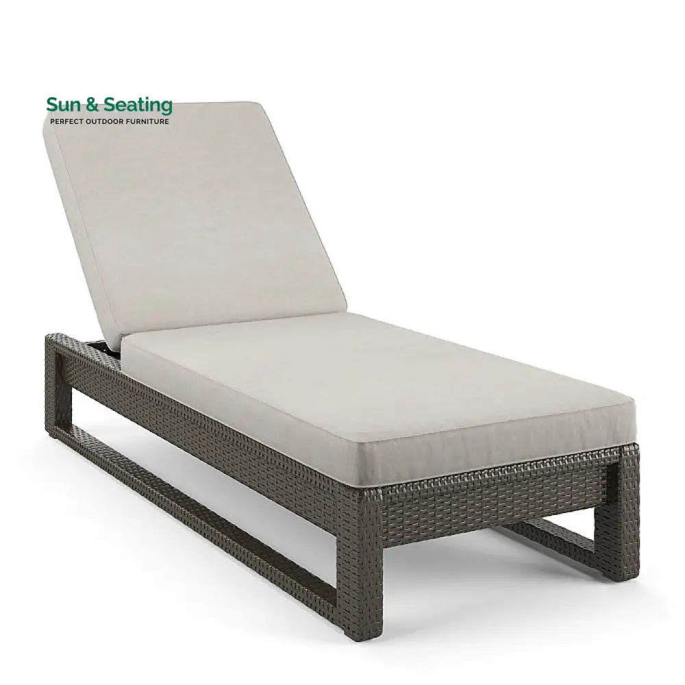 Edris Outdoor Swimming Poolside Lounger (Brown) Brown + Beige Loungers
