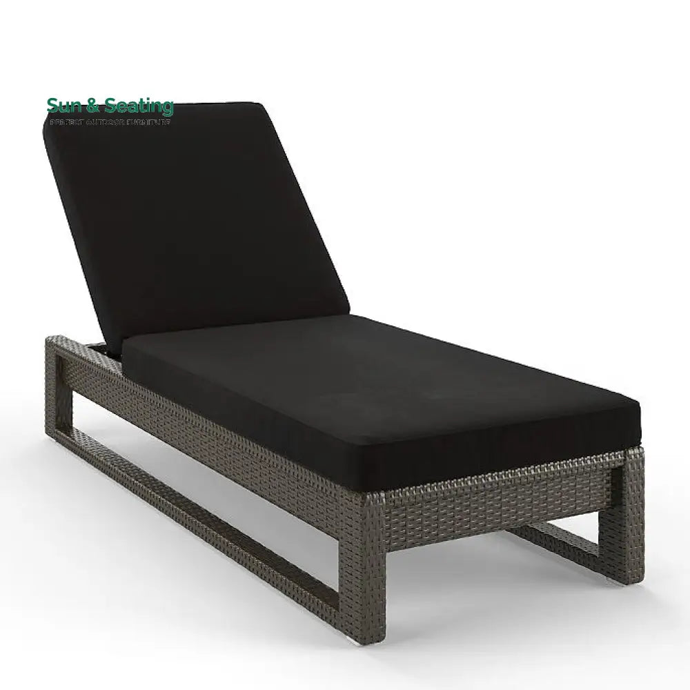 Edris Outdoor Swimming Poolside Lounger (Brown) Brown + Black Loungers