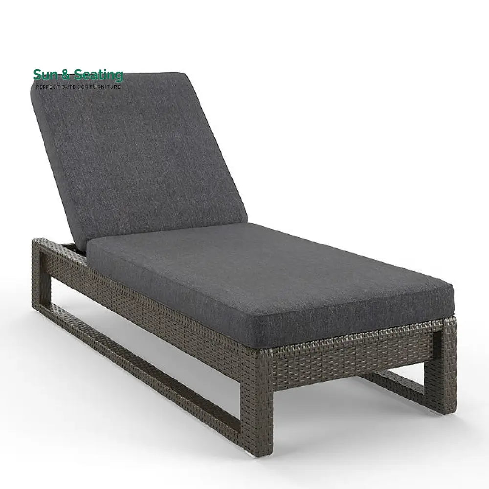 Edris Outdoor Swimming Poolside Lounger (Brown) Brown + Dark Grey Loungers