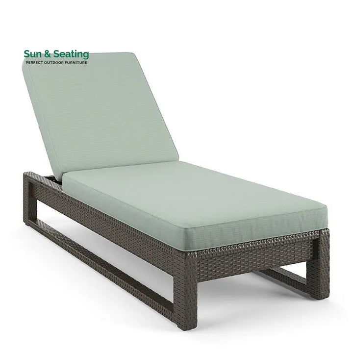 Edris Outdoor Swimming Poolside Lounger (Brown) Brown + Green Loungers