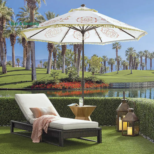 Edris Outdoor Swimming Poolside Lounger (Brown) Loungers