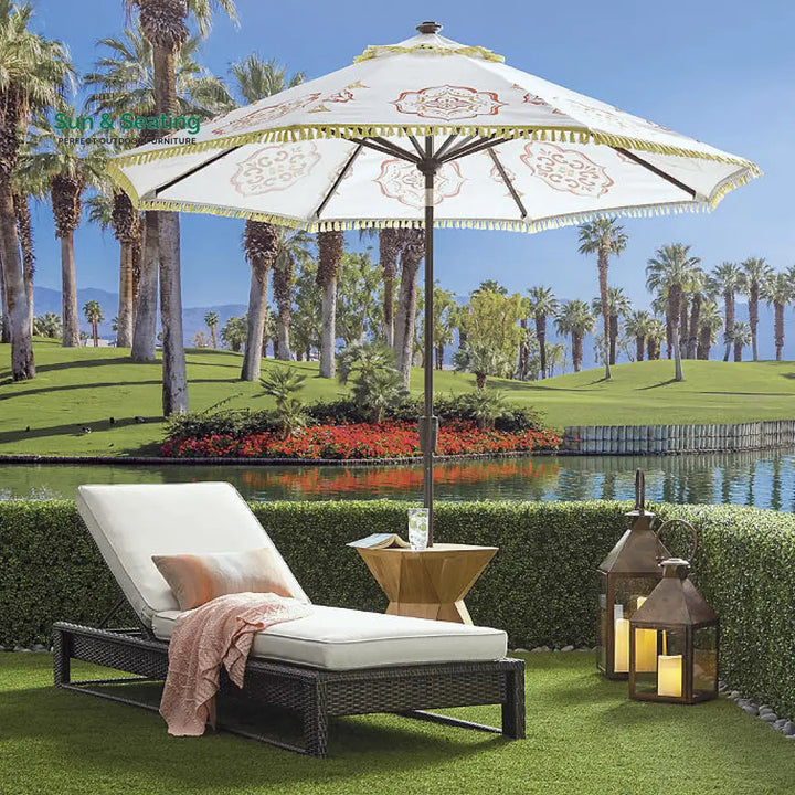 Edris Outdoor Swimming Poolside Lounger (Brown) Loungers