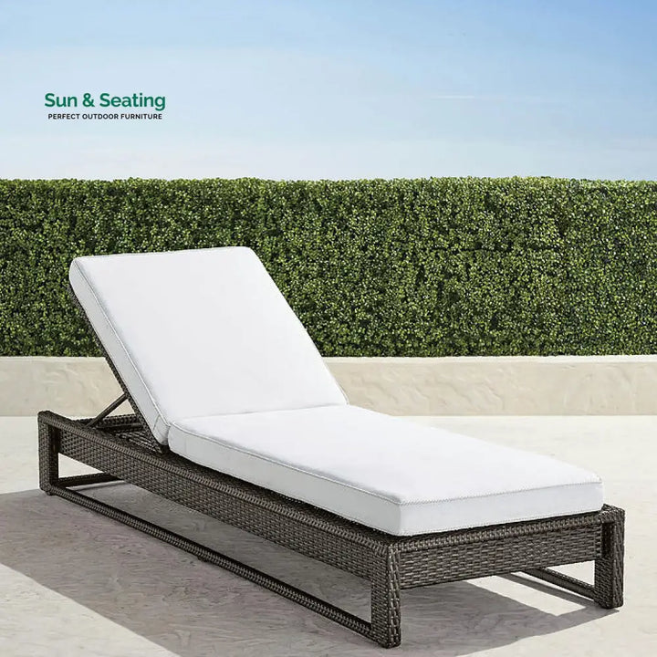 Edris Outdoor Swimming Poolside Lounger (Brown) Brown + White Loungers