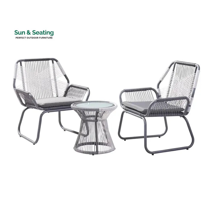 Elara Outdoor Rope Double Tone 3-Piece Patio Set Patio Set