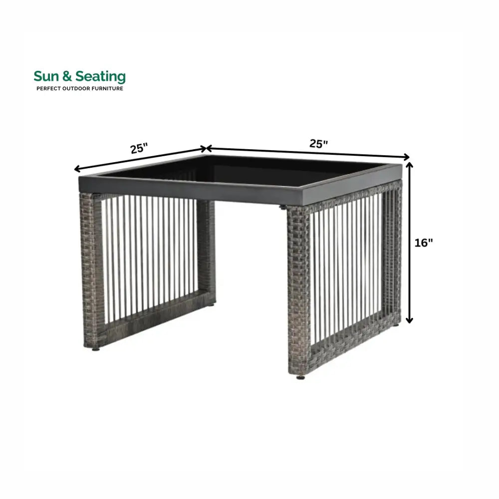 Eldric Outdoor Patio Seating Set 2 Chairs and 1 Table Set (Grey) Coffee Table Sets