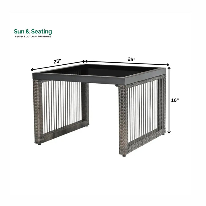 Eldric Outdoor Patio Seating Set 2 Chairs and 1 Table Set (Grey) Coffee Table Sets