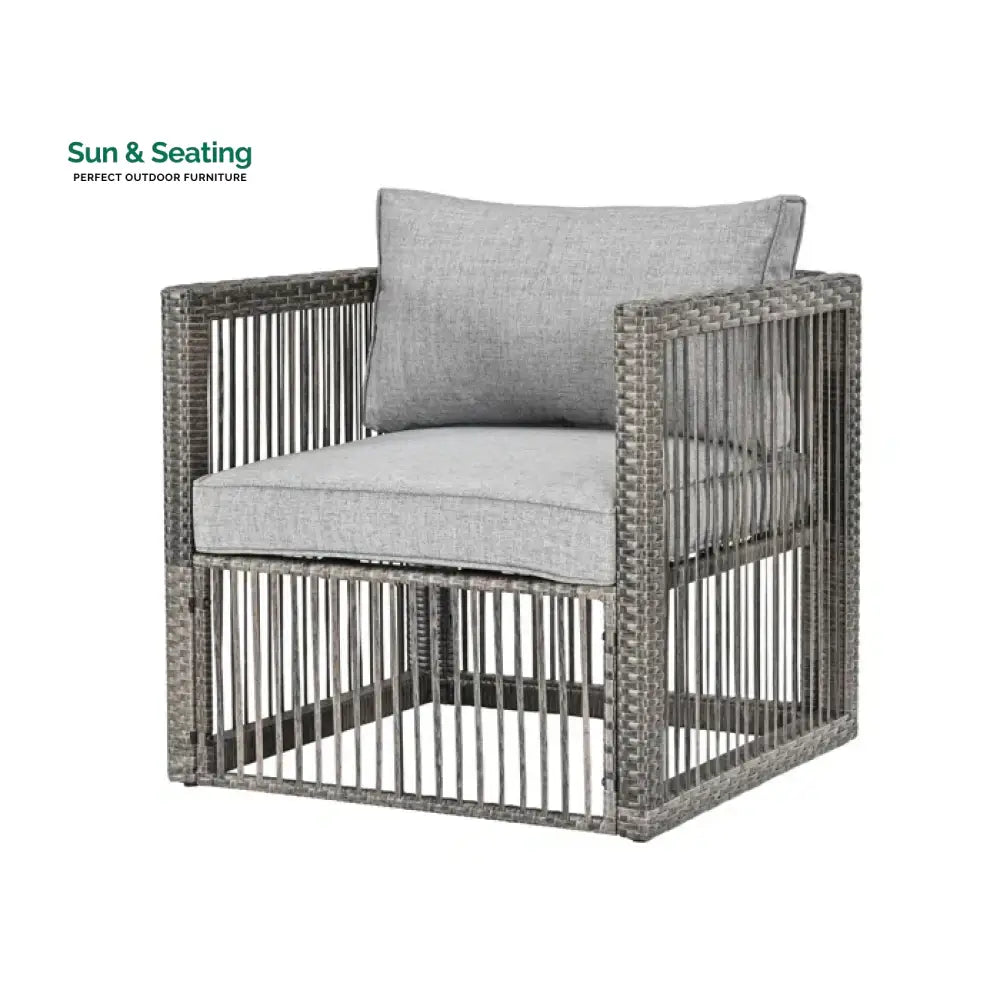 Eldric Outdoor Patio Seating Set 2 Chairs and 1 Table Set (Grey) Coffee Table Sets