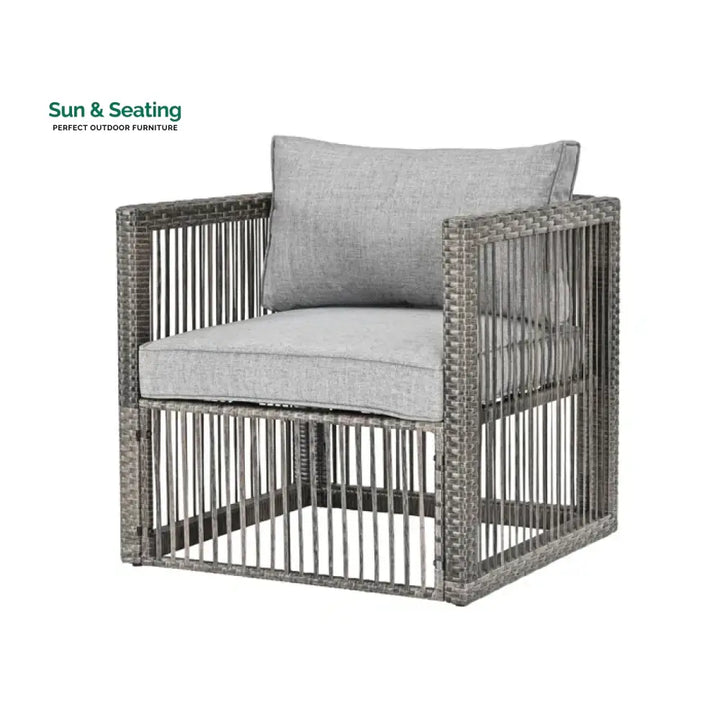 Eldric Outdoor Patio Seating Set 2 Chairs and 1 Table Set (Grey) Coffee Table Sets