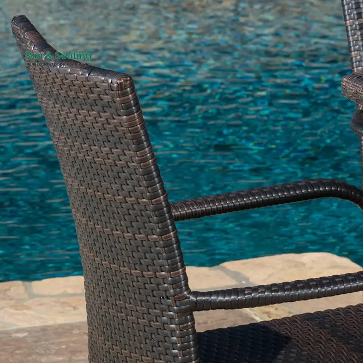 Elham Outdoor All-Weather Resistant Rattan Wicker 5-Piece Dining Set (Dark Brown) Dining Set