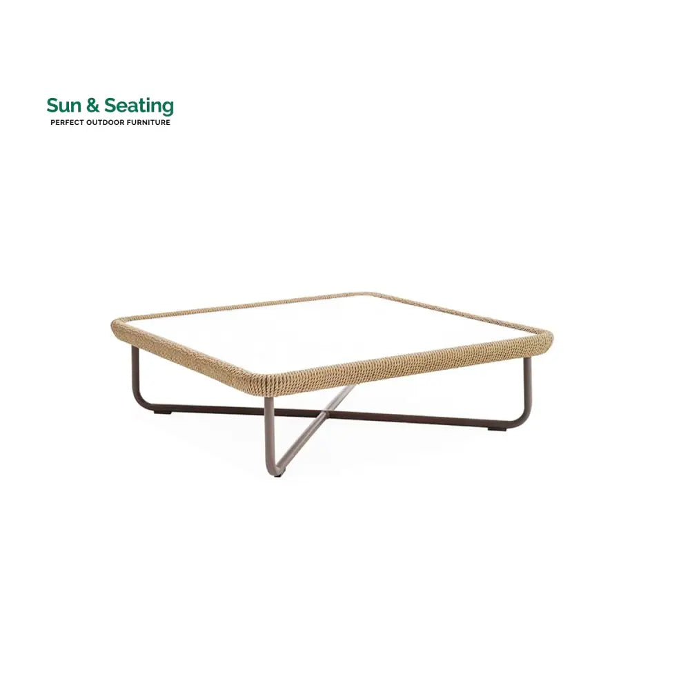 Elix Outdoor Sofa Set 2 Seater 2 Single seater and 1 Center Table with ottoman (Tan) Braided &amp; Rope Sofa Sets