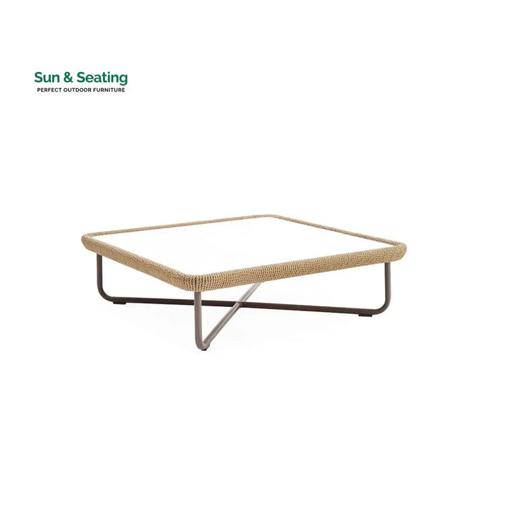Elix Outdoor Sofa Set 2 Seater 2 Single seater and 1 Center Table with ottoman (Tan) Braided &amp; Rope Sofa Sets